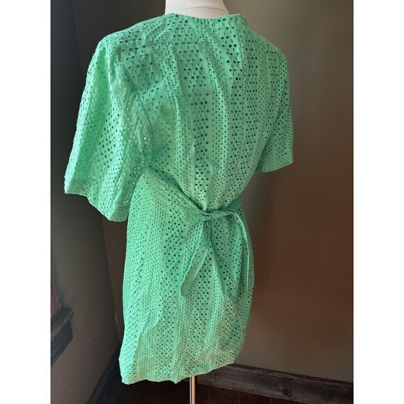 Stockholm Atelier Other Story’s NWT Green Button Down Tie Back Summer Dress Sz 6 - Picture 3 of 8